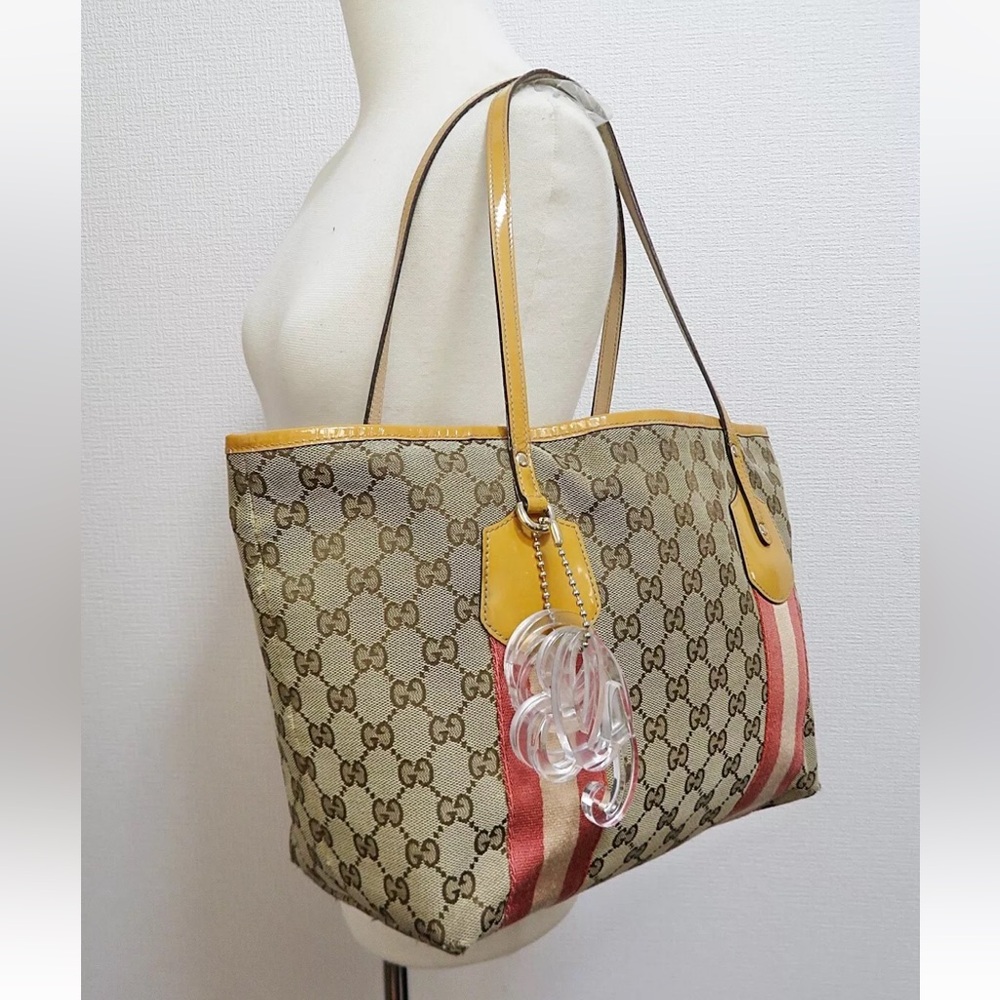 Authenticated Gucci Jolie Web Sherry Shoulder Bag Tote Handbag - Picture 15 of 15
